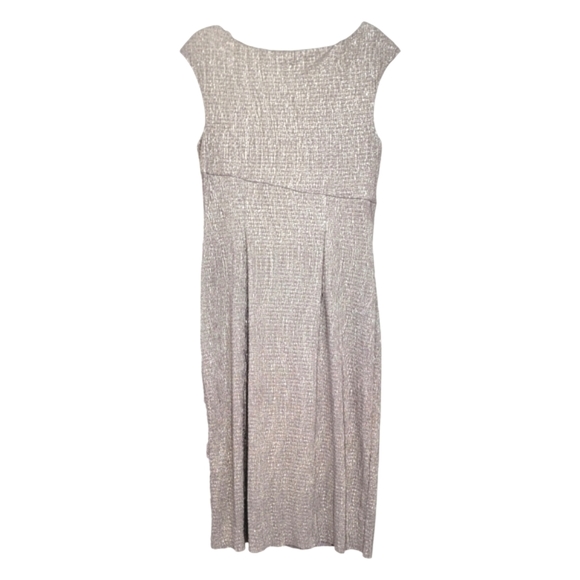 Connected Apparel Shimmer Midi Sleeveless Faux Wrap semi formal Dress Size 6 - Picture 8 of 12